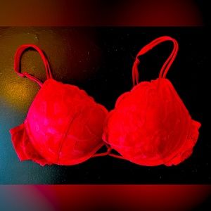 Victorias Secret push up red lace bra 36b